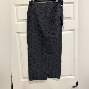 DKNY Jeans Black Textured Wrap Skirt, brand new with tags